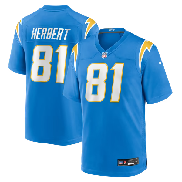 Patrick Herbert Los Angeles Chargers Jerseys Teams Team Game Jersey - Powder Blue