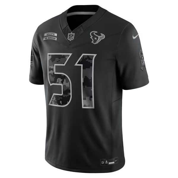 Will Anderson Jr. Houston Texans Jerseys Teams 2026 Salute to Service Stitched Limited Jersey - Black