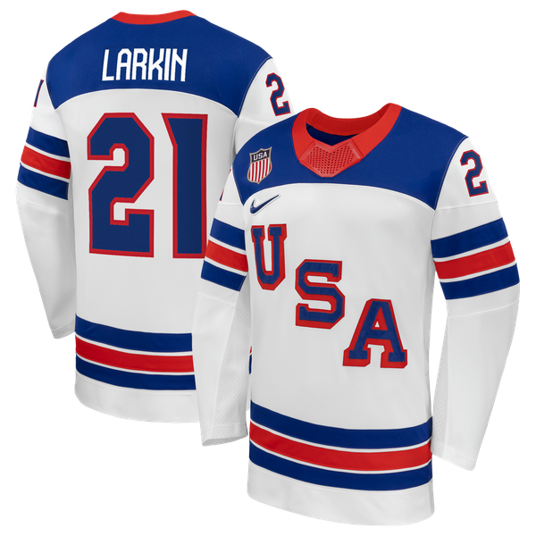 Jerseys Teams Dylan Larkin Nike US Hockey 2026 Away Replica Jersey - White