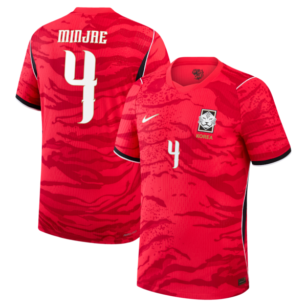Jerseys Teams Kim Min-Jae South Korea National Team 2026 Home Match Authentic Jersey Red