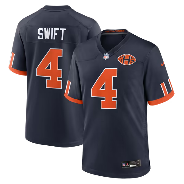 D'Andre Swift Chicago Bears Jerseys Teams 2026 Rivalries Collection Game Jersey - Navy