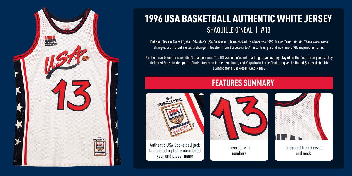 Jerseys Teams Shaquille O'Neal USA Basketball Mitchell & Ness Jersey