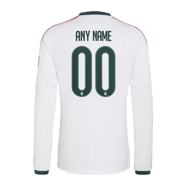 Real Madrid adidas 2026/27 Home Replica Custom Long Sleeve Jersey - White