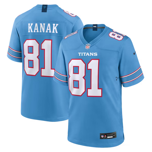 Jaren Kanak Tennessee Titans Jerseys Teams Team Game Jersey - Light Blue