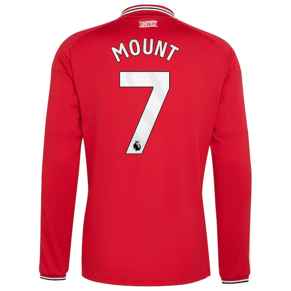 Adidas Mason Mount Manchester United 2026/27 Home Replica Long Sleeve Jersey Red