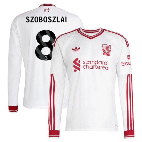 Dominik Szoboszlai Liverpool Jerseys Teams 2026/27 Away Replica Long Sleeve Jersey - White