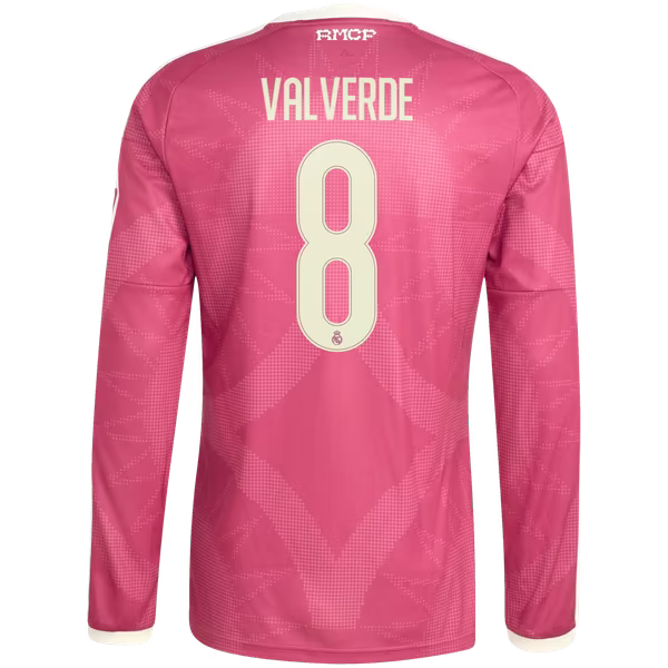 Federico Valverde Real Madrid adidas 2026/27 Third Replica Long Sleeve Jersey - Pink