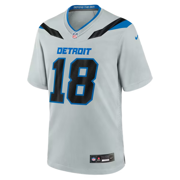 Isaac TeSlaa Detroit Lions Nike 2026 Rivalries Collection Game Jersey - Silver