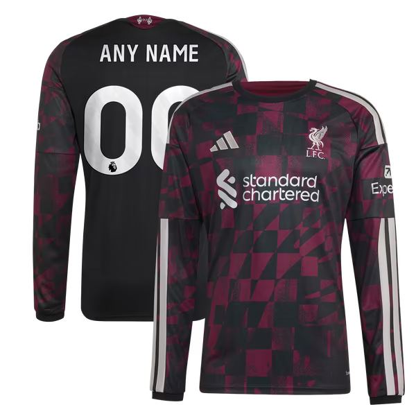 Liverpool adidas 2026/27 Third Replica Custom Long Sleeve Jersey - Black