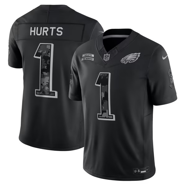 Jalen Hurts Philadelphia Eagles Nike 2026 Salute to Service Stitched Limited Jersey - Black