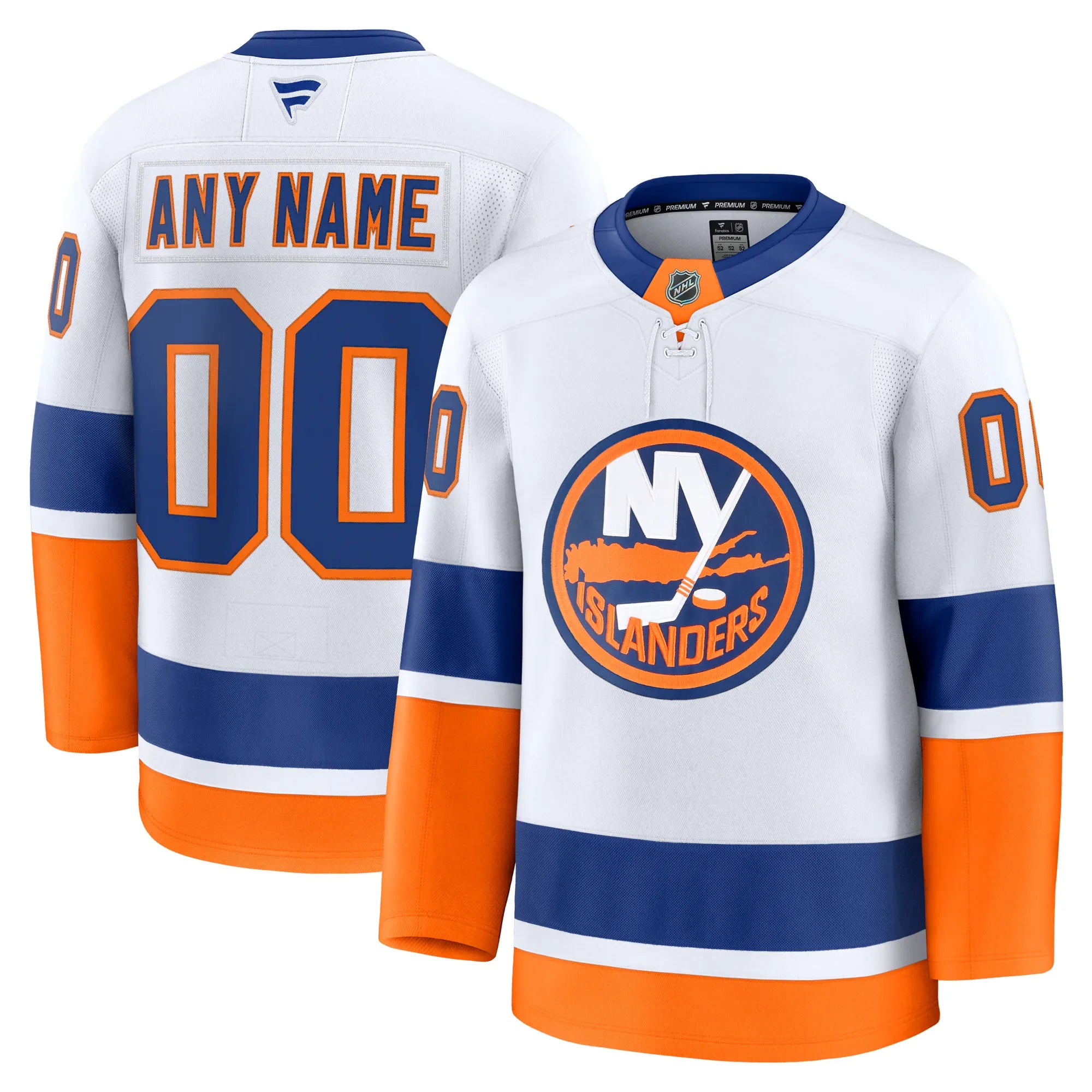 Jerseys Teams Fanatics New York Islanders Away Premium Custom Jersey - White