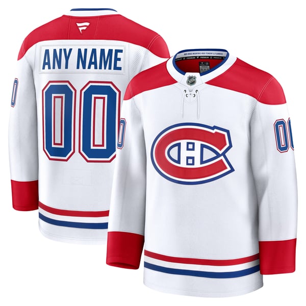 Jerseys Teams Montreal Canadiens Fanatics Away Premium Custom Jersey - White