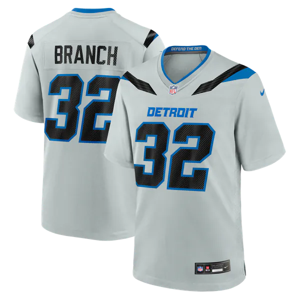 Brian Branch Detroit Lions Nike 2026 Rivalries Collection Game Jersey - Silver