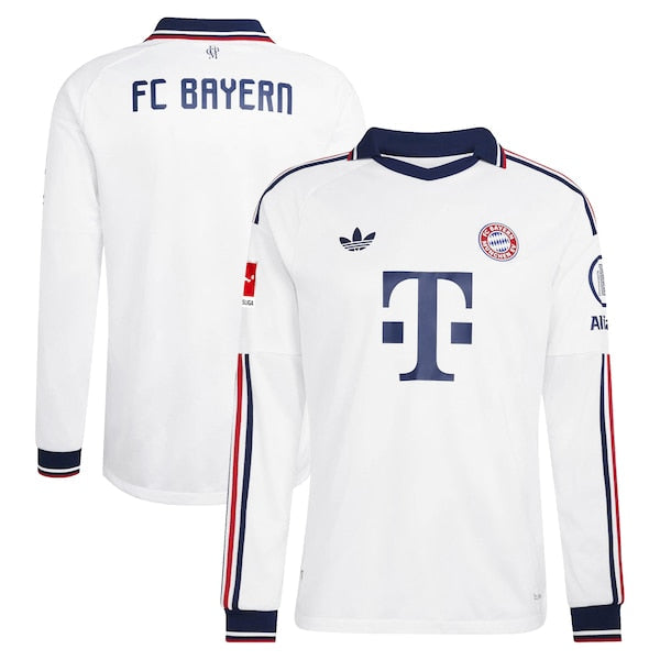 Bayern Munich Jerseys Teams 2026/27 Away On-Field Authentic Long Sleeve Patch Jersey - White