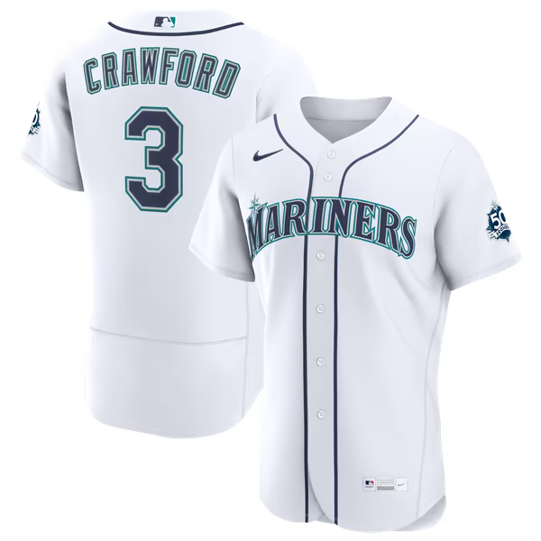 J.P. Crawford Seattle Mariners Jerseys Teams Home 50th Season Authentic Jersey - White