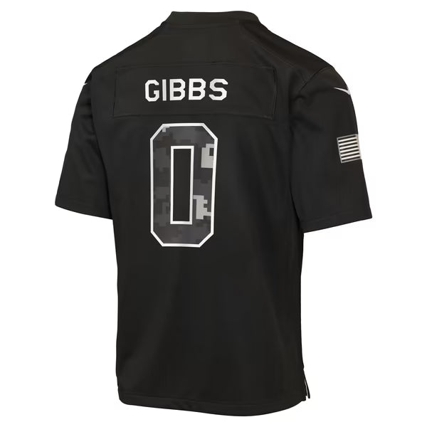 Jahmyr Gibbs Detroit Lions Jerseys Teams Youth 2026 Salute to Service Game Jersey - Black