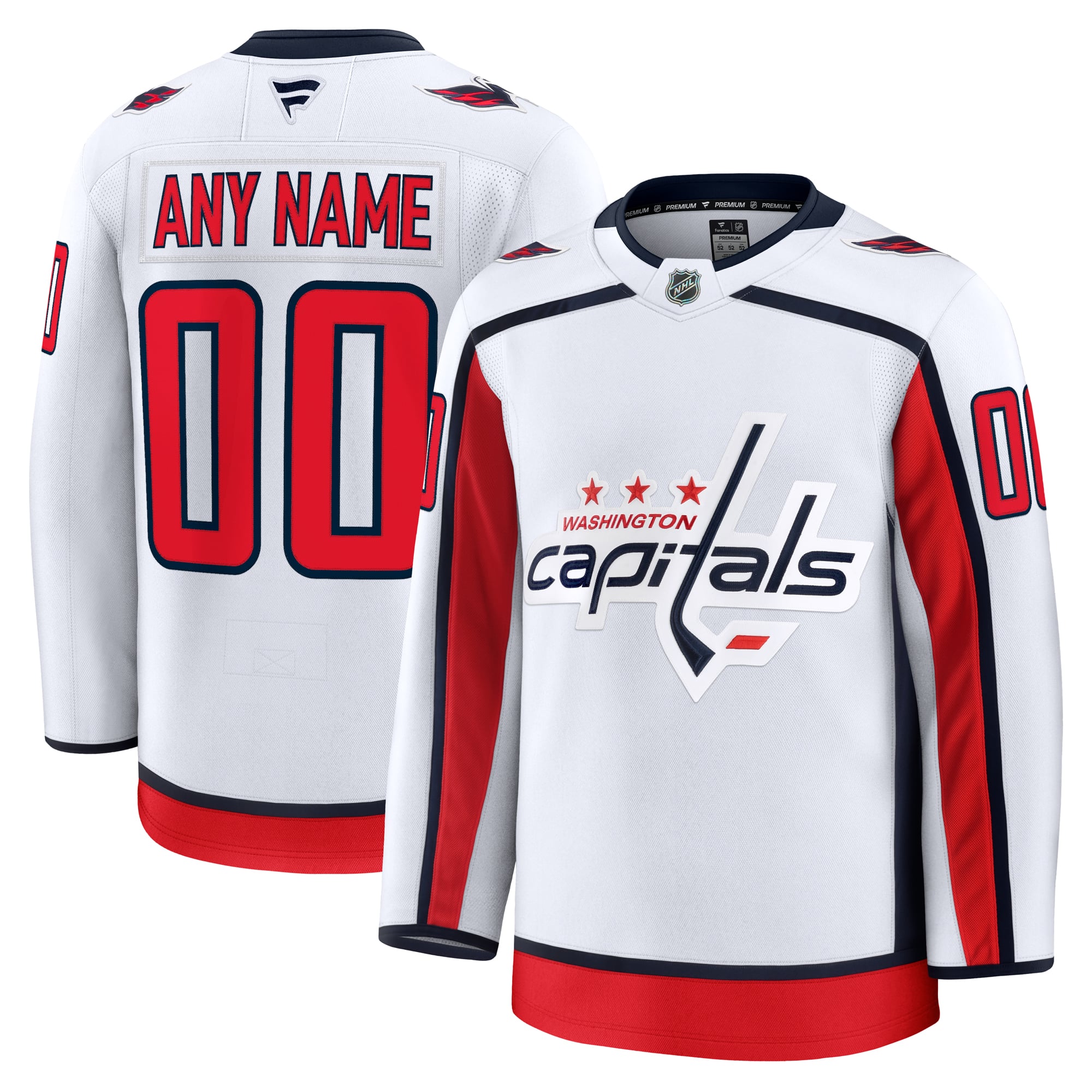 Jerseys Teams Fanatics Washington Capitals Away Premium Custom Jersey - White