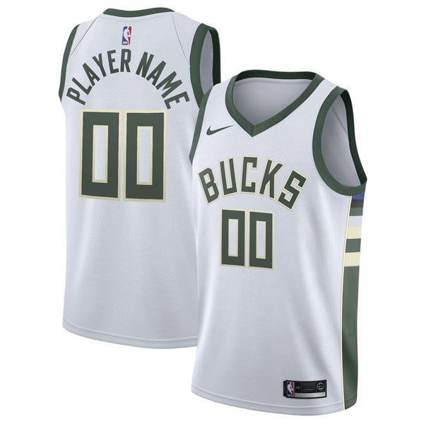 Jerseys Teams Milwaukee Bucks Nike 2020/21 Swingman Custom Jersey - White