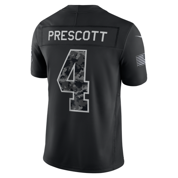 Dak Prescott Dallas Cowboys Jerseys Teams 2026 Salute to Service Stitched Limited Jersey - Black