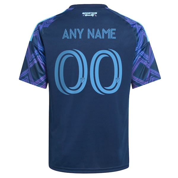 Adidas Sporting Kansas City Youth 2026 The 18th & Vine Kit Replica Custom Jersey Blue