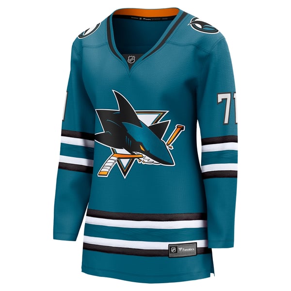 Jerseys Teams Women's Fanatics Macklin Celebrini Teal Sharks Jersey