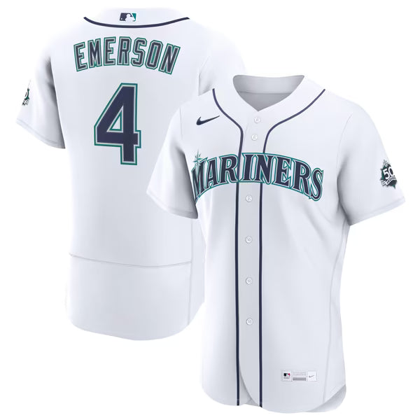 Colt Emerson Seattle Mariners Jerseys Teams Home 50th Season Authentic Jersey - White