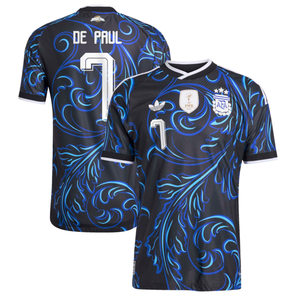 Adidas Rodrigo De Paul Argentina National Team 2026 Away Authentic Jersey Black