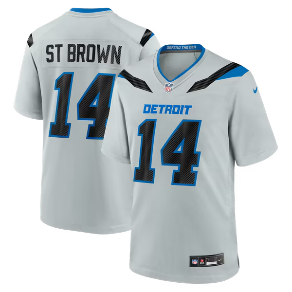 Amon-Ra St. Brown Detroit Lions Jerseys Teams 2026 Rivalries Collection Game Jersey - Silver
