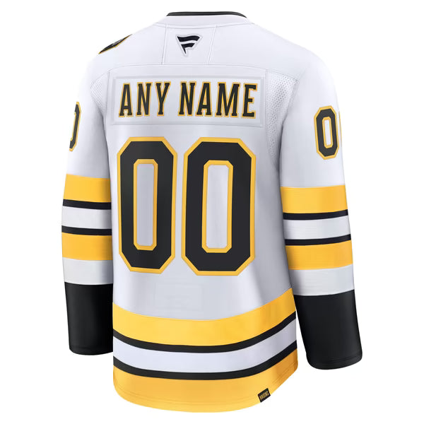 Jerseys Teams Boston Bruins Fanatics Away Premium Custom Jersey - White