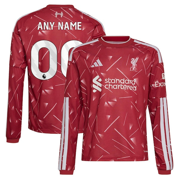 Adidas Liverpool 2026/27 Home Replica Custom Long Sleeve Jersey Red
