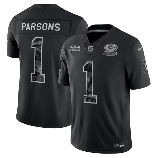Micah Parsons Green Bay Packers Jerseys Teams 2026 Salute to Service Stitched Limited Jersey - Black