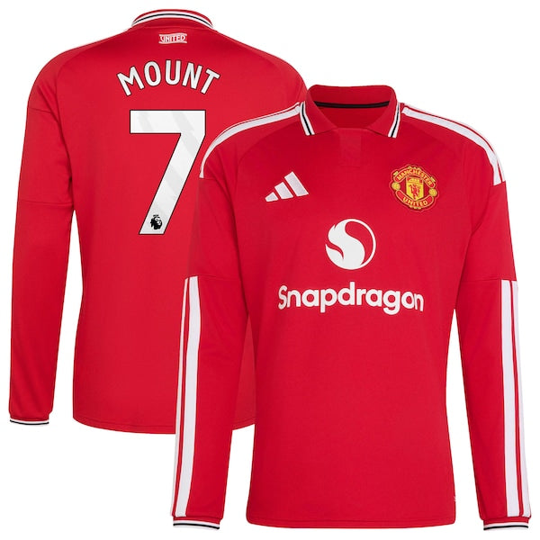 Adidas Mason Mount Manchester United 2026/27 Home Replica Long Sleeve Jersey Red