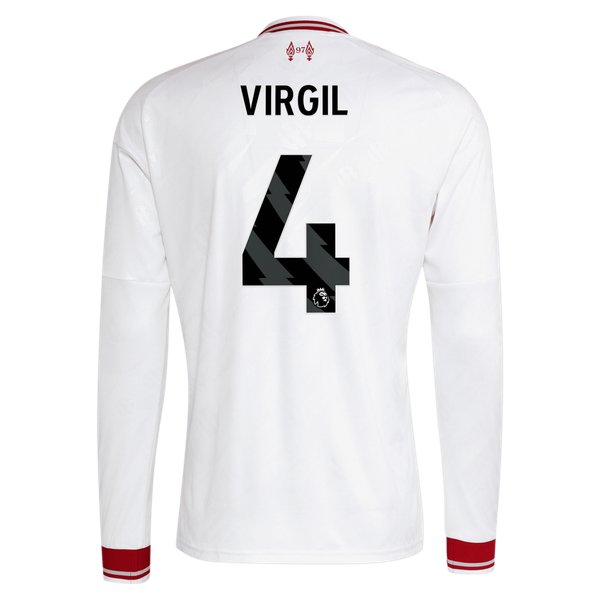 Virgil van Dijk Liverpool Jerseys Teams 2026/27 Away Replica Long Sleeve Jersey - White