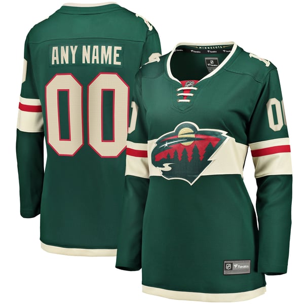 Jerseys Teams Women's Fanatics Minnesota Wild Home Breakaway Custom Jersey Green