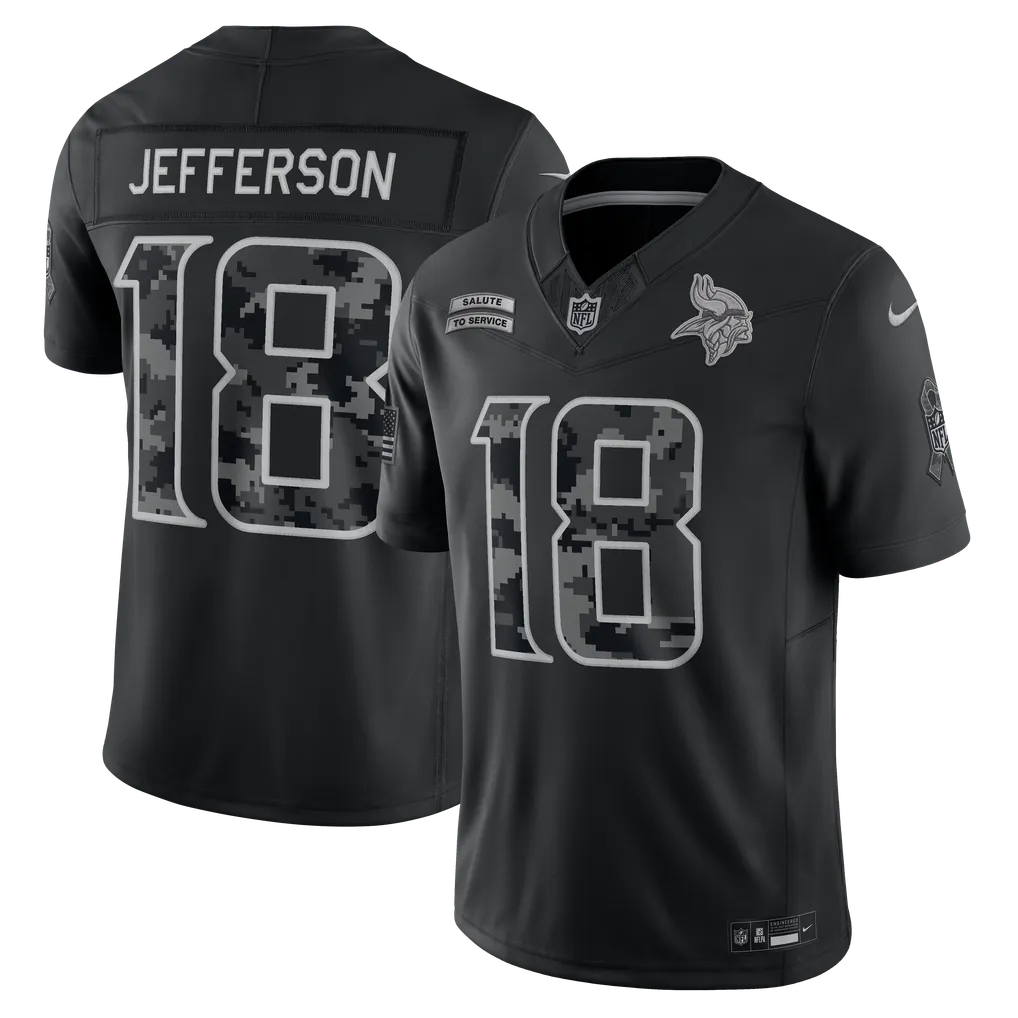 Justin Jefferson Minnesota Vikings Nike 2026 Salute to Service Stitched Limited Jersey - Black