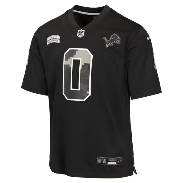 Jahmyr Gibbs Detroit Lions Jerseys Teams Youth 2026 Salute to Service Game Jersey - Black