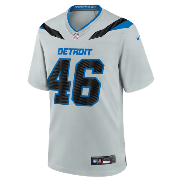 Jack Campbell Detroit Lions Nike 2026 Rivalries Collection Game Jersey - Silver