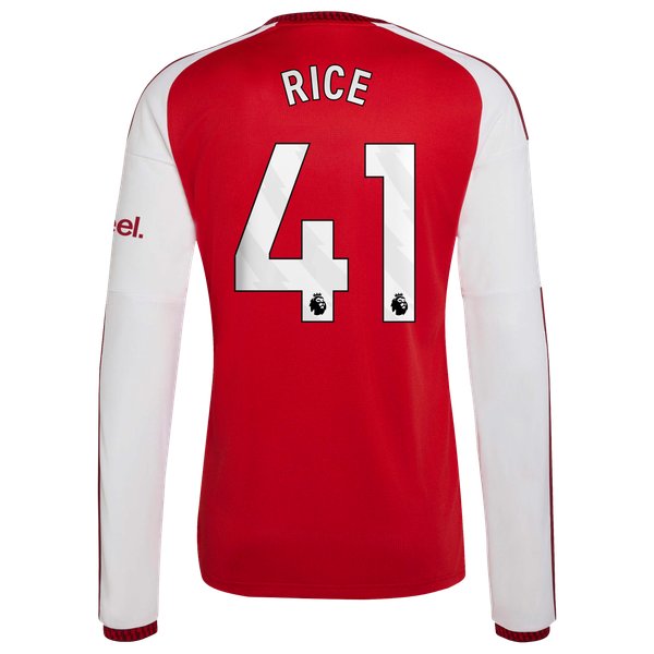 Declan Rice Arsenal Jerseys Teams 2026/27 Home Replica Long Sleeve Jersey - Red