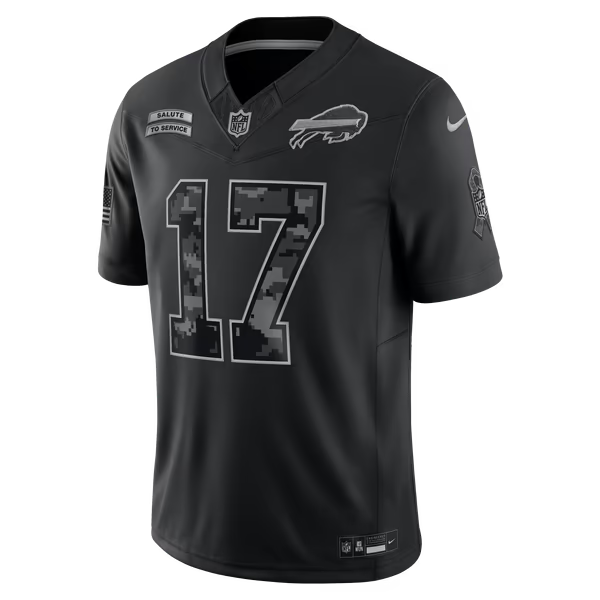 Josh Allen Buffalo Bills Jerseys Teams 2026 Salute to Service Stitched Limited Jersey - Black
