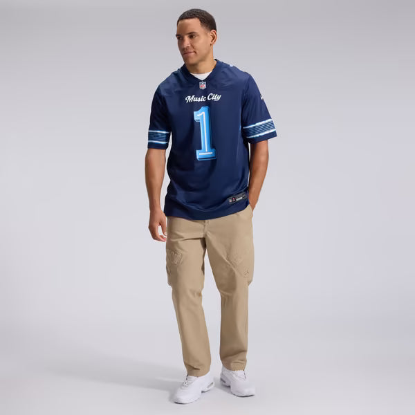 Cameron Ward Tennessee Titans Nike 2026 Rivalries Collection Game Jersey - Navy