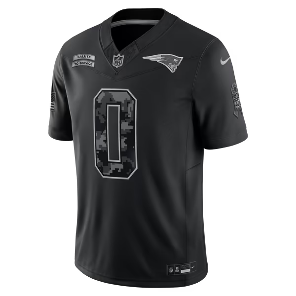 Christian Gonzalez New England Patriots Jerseys Teams 2026 Salute to Service Stitched Limited Jersey - Black