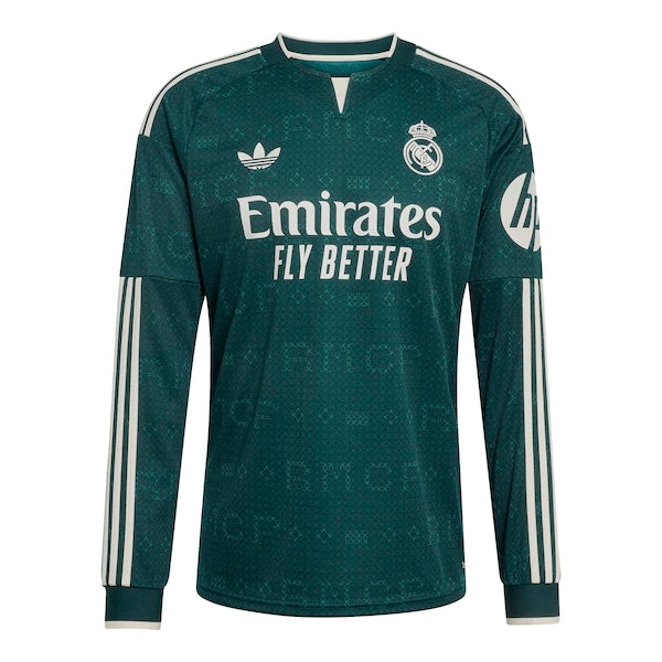 Real Madrid adidas 2026/27 Away Replica Custom Long Sleeve Jersey - Green