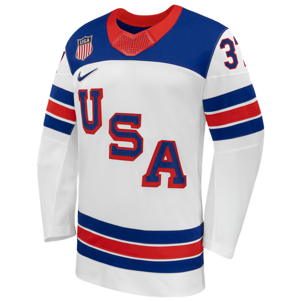Jerseys Teams Nike Connor Hellebuyck US Hockey 2026 Away Jersey - White