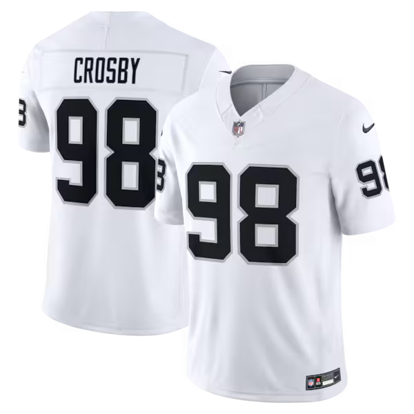 Maxx Crosby Las Vegas Raiders Jerseys Teams Vapor F.U.S.E. Stitched Limited Jersey - White