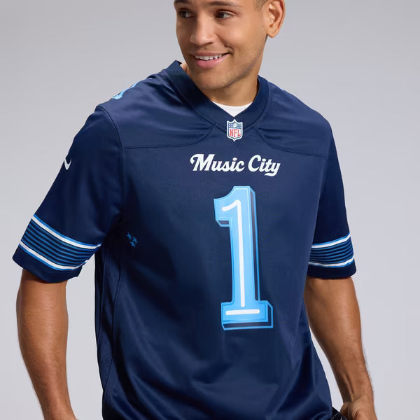 Cameron Ward Tennessee Titans Nike 2026 Rivalries Collection Game Jersey - Navy