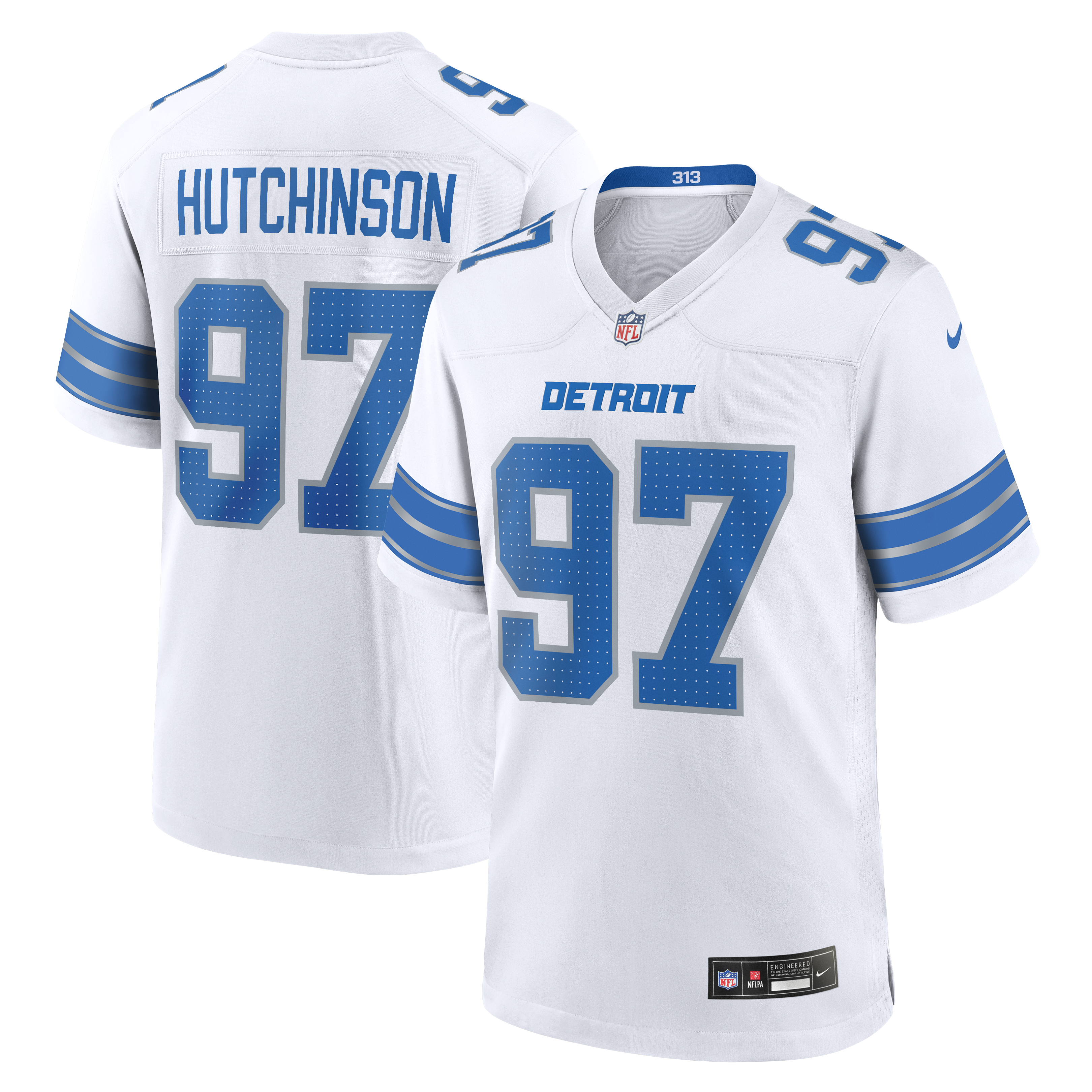 Custom Aidan Hutchinson Detroit Lions Game Jersey Blue