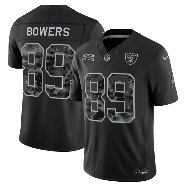 Brock Bowers Las Vegas Raiders Jerseys Teams 2026 Salute to Service Stitched Limited Jersey - Black