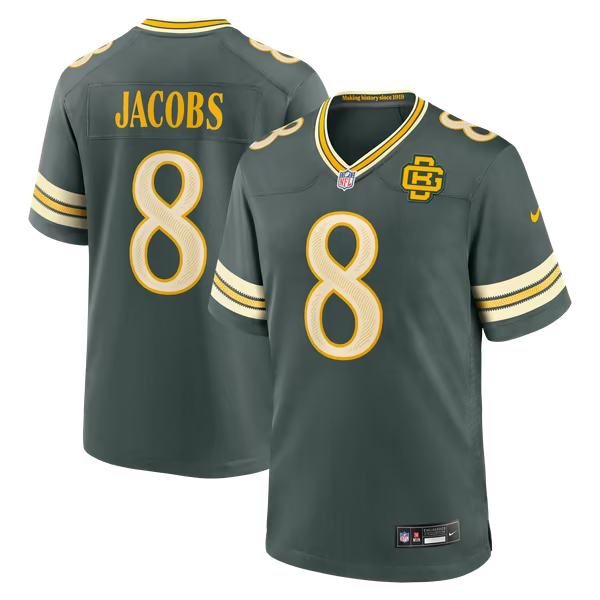 Josh Jacobs Green Bay Packers Jerseys Teams 2026 Rivalries Collection Game Jersey - Green
