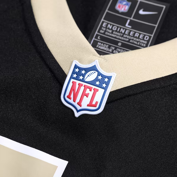 Jordyn Tyson New Orleans Saints Jerseys Teams 60th Season Patch Game Jersey - Black