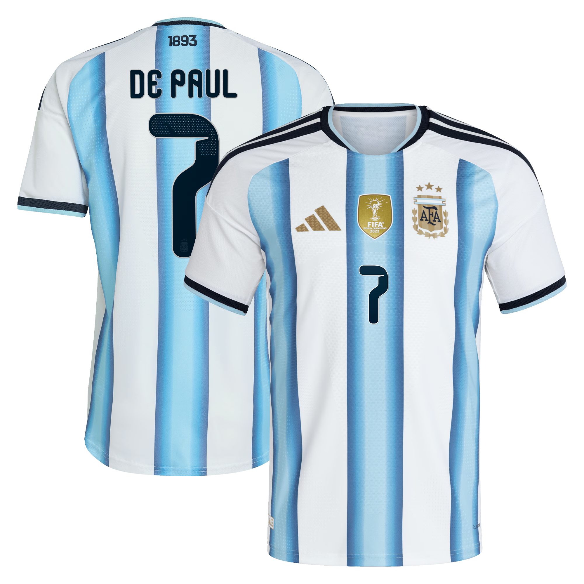 Argentina 2026 Home Player Jersey #7 - White (De Paul )